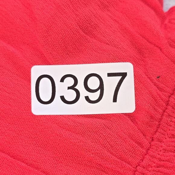 Pinup Fashion Top Womens 5X Red Off Shoulder Peasant Bell Sleeve Blouse Boho - Picture 9 of 10